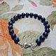 Men's bracelet made of AA sapphire and 925 silver with magnetic lock. Bead bracelet. marusjy. My Livemaster. Фото №6