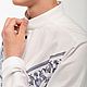 Мужская вышитая рубашка белая. Народные рубахи. Etno Moda. Интернет-магазин Ярмарка Мастеров.  Фото №2