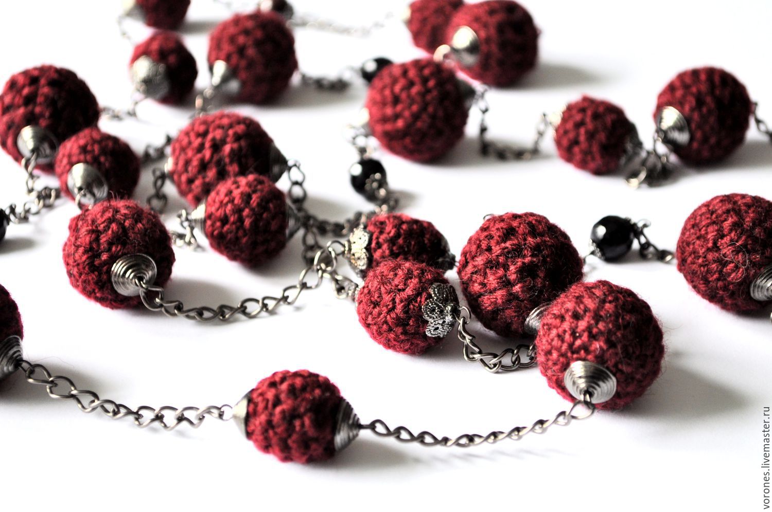 Long necklace 'Drunk cherry', Necklace, Podolsk,  Фото №1