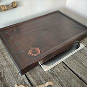 Для дома и интерьера handmade. Livemaster - original item Tea tray with plum Shepherd made of solid wood. Handmade.