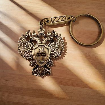 Сумки ручной работы. Ярмарка Мастеров - ручная работа Брелок для ключей герб Прокуратуры России, бронза. Handmade.