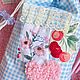 Мешочек Вишнёвый Зайка(хлопок). Косметички. Trish.kaa. Интернет-магазин Ярмарка Мастеров.  Фото №2