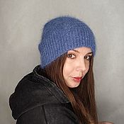Аксессуары handmade. Livemaster - original item Caps: Angora hat knitted women`s hat with elastic band. Handmade.