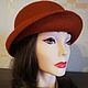 Hat felted Terracotta color. Hats1. Oksana Moleva. Online shopping on My Livemaster.  Фото №2
