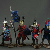 Куклы и игрушки handmade. Livemaster - original item Soldiers 54 mm.Middle ages.Set of 6 soldiers.German knight. Handmade.