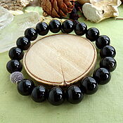 Украшения handmade. Livemaster - original item bracelet with black obsidian. Handmade.