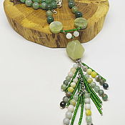 Работы для детей, handmade. Livemaster - original item Beads with a Forest pendant 52 cm. Handmade.