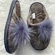 Felt felted slippers with Arctic fox, Slippers, Moscow,  Фото №1