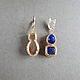 Asymmetric earrings with lapis lazuli and Swarovski crystals, blue earrings. Earrings. Nibelung Design Beadwork. My Livemaster. Фото №5