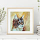 Order Painting cat striped mainkun funny kitten oil. Yulia Berseneva ColoredCatsArt. Livemaster. . Pictures Фото №3