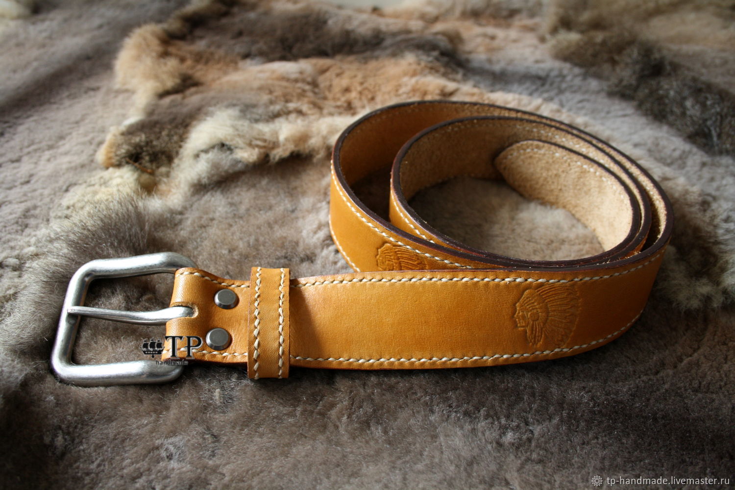 Leather belt for men 'The Chief», Straps, St. Petersburg,  Фото №1