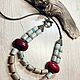 Cherry and mint necklace with jasper. Necklace. Supershtuchki. My Livemaster. Фото №4
