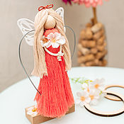 Куклы и игрушки handmade. Livemaster - original item Macrame  Angel. corall Dress. Handmade.