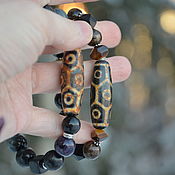 Украшения handmade. Livemaster - original item A pair of bracelets with Tibetan Ji beads - for him for her. Handmade.