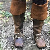 Обувь ручной работы handmade. Livemaster - original item Medieval Leather Knee-high Boots with Buckle. Handmade.