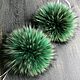 Raccoon fur pompom color smoky green and pistachio, Pompons, Kirov,  Фото №1