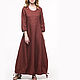 Brown linen dress in the style boho. Dresses. etnoart. My Livemaster. Фото №4