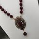 Sautoir necklace with a pendant with cubic zirconia under ruby agate. Necklace. naturalkavni. My Livemaster. Фото №4