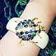 Bracelet 'may beetle' with black opals, Stingray leather, Cuff bracelet, Voronezh,  Фото №1