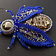 Order Brooch-pin: Royal blue beetle with super sparkling Geode. Brooch. N_Belokon_jewelry. Livemaster. . Brooches Фото №3