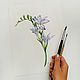 Freesia, Botanical watercolour. Pictures. Belasla. My Livemaster. Фото №4