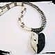 Necklace of pearls with a pendant wolf in the style of Yin Yang' He-She', Necklace, Voskresensk,  Фото №1