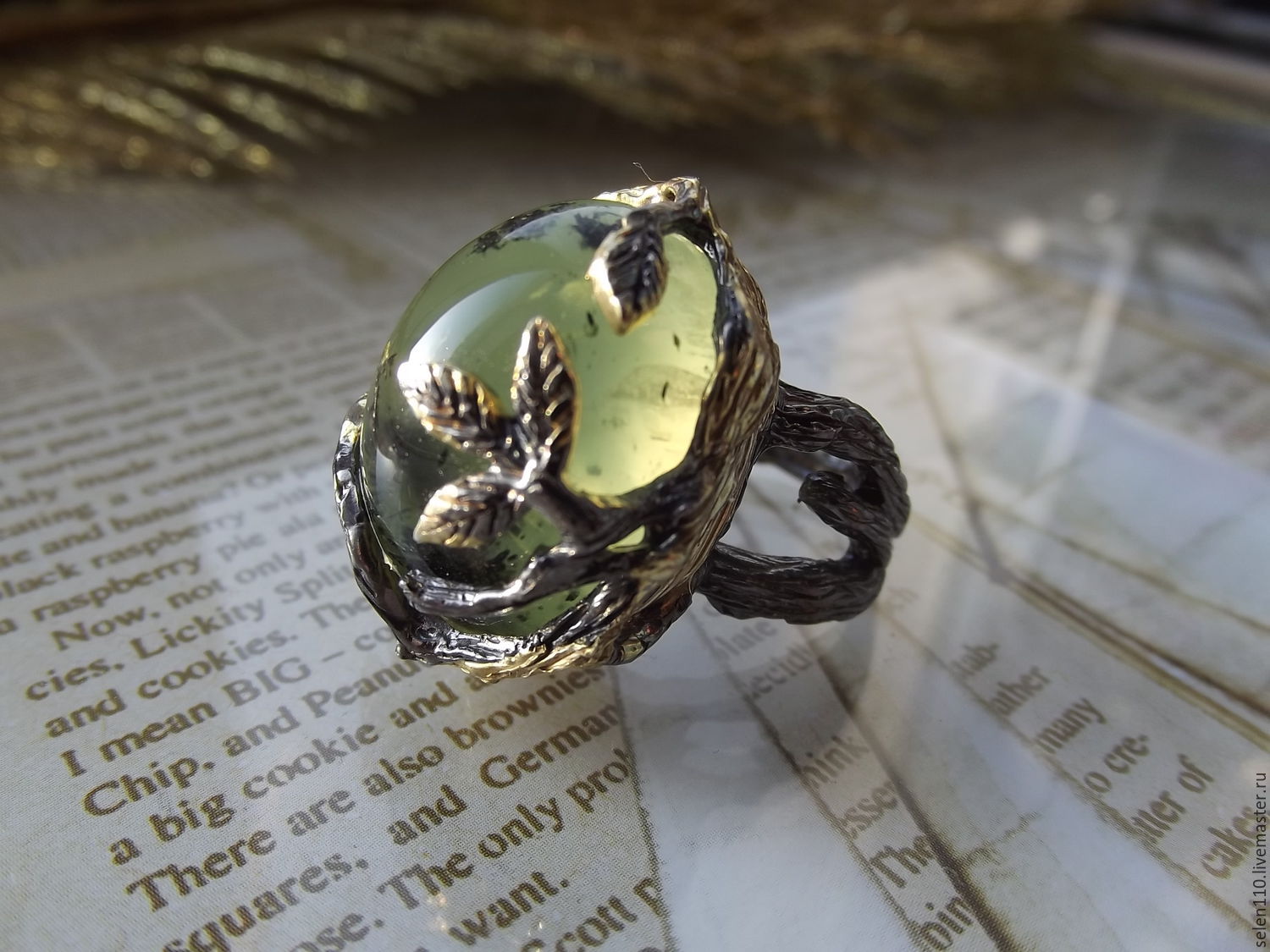 Large ring 'the Nutcracker' with a 40 carat prehnite, Rings, Voronezh,  Фото №1
