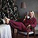 Теплая пижама из фуле "Клетка Santa”, Пижамы, Москва,  Фото №1