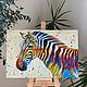 Oil painting 40*60 cm. Zebra. pop art. Pictures. White swan. My Livemaster. Фото №4