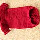 Красный вязаный свитер с араном для собак. Одежда для питомцев. Knittedstyledoggysmile. Интернет-магазин Ярмарка Мастеров.  Фото №2