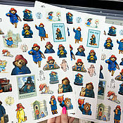 Набор новогодних наклеек в виде винтажных марок