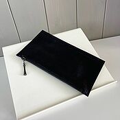 Сумки и аксессуары handmade. Livemaster - original item Genuine leather clutch with laser treatment color black. Handmade.