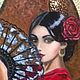 Кулон из камня с росписью "Кармен". Подвеска. romanenko svetlana (svetlana-roma). Интернет-магазин Ярмарка Мастеров.  Фото №2
