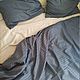 Bed linen from stripe-sateen jeans / Latte. Bedding sets. Strochkastudio. Online shopping on My Livemaster.  Фото №2