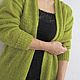 Удлиненный кардиган из нежного мохера, оливкового цвета. Кардиганы. Knitwear by Elena Doroshina. Ярмарка Мастеров.  Фото №6