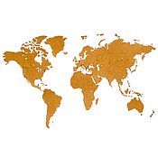 Дизайн и реклама ручной работы. Ярмарка Мастеров - ручная работа Mapa del mundo decoración de pared de madera marrón 180h108cm. Handmade.
