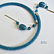 An open necklace made of natural apatite and Czech beads is blue. Necklace. gershman. My Livemaster. Фото №4