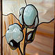 Картина ботаническая из цветного стекла Хлопок, витраж, Панно, Кемерово,  Фото №1