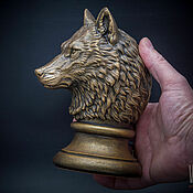 Для дома и интерьера handmade. Livemaster - original item Wolf sculpture, figurine table animal head. Handmade.