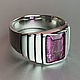 Серебряное кольцо с лиловым Турмалином 3,43 ct Рубеллит handmade, Кольца, Москва,  Фото №1