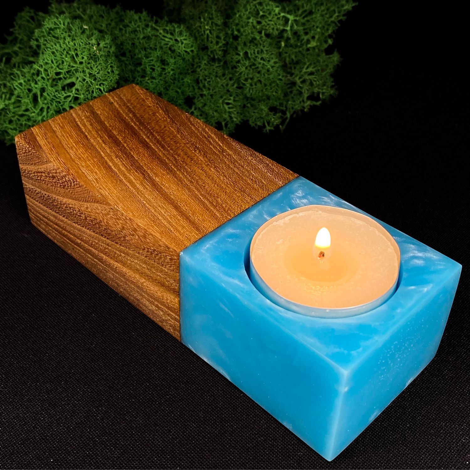 Подсвечник из дерева и эпоксидной смолы в интернет-магазине на Ярмарке ...