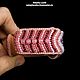 Beaded bracelet Pink pudding with gemstone bordeux white rose. Hard bracelet. Natalia Luzik Jewelry&Accessories (nataluzik). My Livemaster. Фото №4