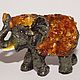 An elephant in amber with an amber ball in its trunk. Figurines. podaro4ek22. My Livemaster. Фото №6