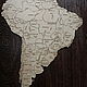 Карта Южной Америки (пазл). Пазлы и головоломки. L-BRUSS. Интернет-магазин Ярмарка Мастеров.  Фото №2