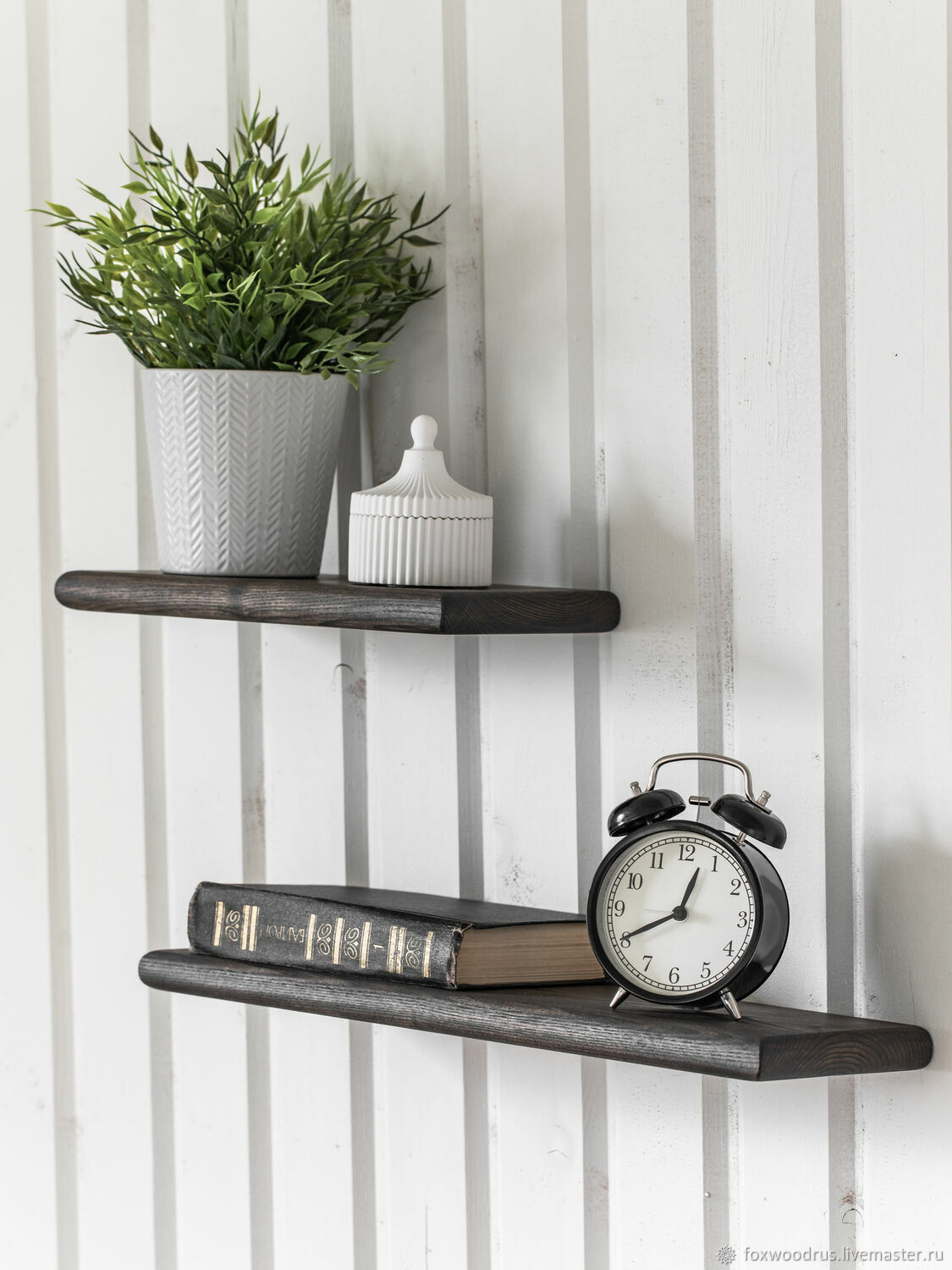 A set of wall shelves made of dark ash, 30 cm and 45 cm, Shelves, Moscow,  Фото №1