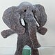 Glove toy elephant, theatrical doll, puppet theater. Puppet show. AnzhWoolToy (AnzhelikaK). My Livemaster. Фото №4