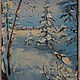 Мини картина Зимний пейзаж, зимний лес. Картины. Картины от Sarancha_Natalya. Ярмарка Мастеров.  Фото №4
