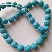 Материалы для творчества handmade. Livemaster - original item Turquoise (howlite) beads with a faceted 8 mm. Handmade.