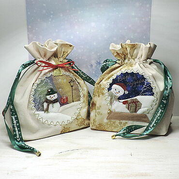 Подарки и сувениры ручной работы. Ярмарка Мастеров - ручная работа Мешочек для подарка С Новым годом (2 варианта на выбор). Handmade.