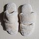 White sheepskin Slippers for women 'Two stripes', Slippers, Moscow,  Фото №1